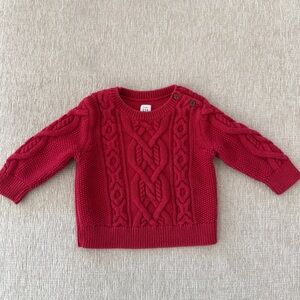 Vintage Baby Gap Red Cable Knit Sweater 12-18 months